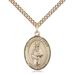 14kt Gold Our Lady of Hope Medal Engraved Catholic Saint Jewelry