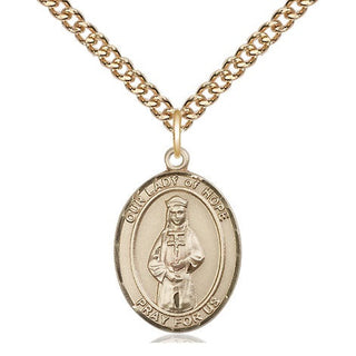 14kt Gold Our Lady of Hope Medal Engraved Catholic Saint Jewelry
