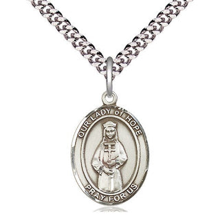 Pewter Our Lady of Hope Medal Religious Jewelry Engraved Catholic Saint Jewelry
