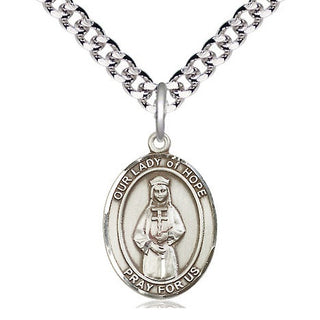Pewter Our Lady of Hope Medal Religious Jewelry Engraved Catholic Saint Jewelry