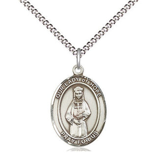 Sterling Silver Our Lady of Hope Medal Religious Jewelry Engraved Catholic Saint Jewelry
