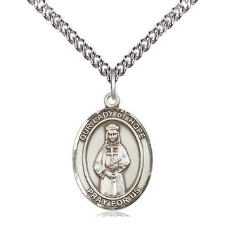 Sterling Silver Our Lady of Hope Medal Religious Jewelry Engraved Catholic Saint Jewelry