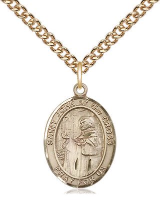 14kt Gold Saint John of the Cross Medal Engraved Catholic Saint Jewelry
