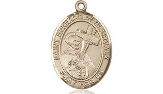 14kt Gold Filled Saint Bernard of Clairvaux Medal Engraved Catholic Saint Jewelry