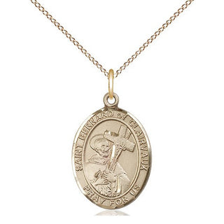 14kt Gold Filled Saint Bernard of Clairvaux Medal Religious Jewelry Engraved Catholic Saint Jewelry