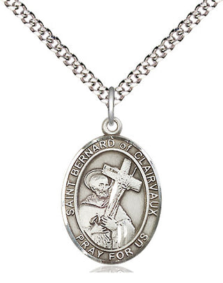 Pewter Saint Bernard of Clairvaux Medal Religious Jewelry Engraved Catholic Saint Jewelry