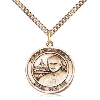 14kt Gold Filled Saint John Paul II Medal Religious Jewelry