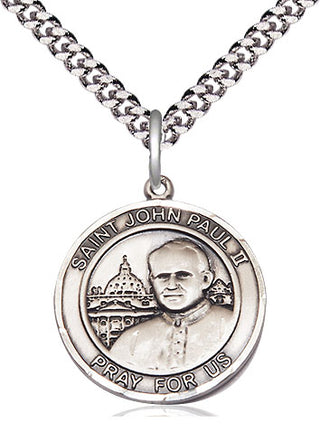 Pewter Saint John Paul II Medal Religious Jewelry