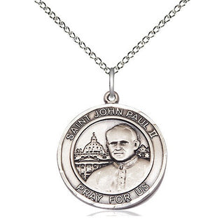 Sterling Silver Saint John Paul II Medal Religious Jewelry