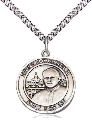 Sterling Silver Saint John Paul II Medal Religious Jewelry