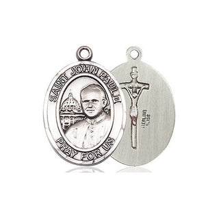 Sterling Silver Saint John Paul II Medal Religious Jewelry