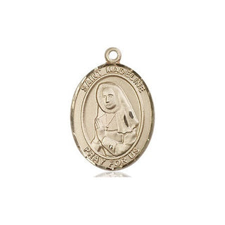 14kt Gold Saint Madeline Sophie Barat Medal Engraved Catholic Saint Jewelry