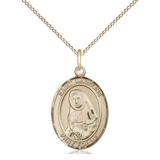14kt Gold Saint Madeline Sophie Barat Medal Engraved Catholic Saint Jewelry