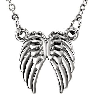 Sterling Silver Tiny Posh Angel Wings 16-18" Necklace