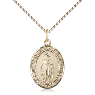 14kt Gold Filled Saint Bartholomew the Apostle Medal Religious Jewelry Engraved Catholic Saint Jewelry