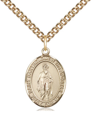14kt Gold Filled Saint Bartholomew the Apostle Medal Religious Jewelry Engraved Catholic Saint Jewelry