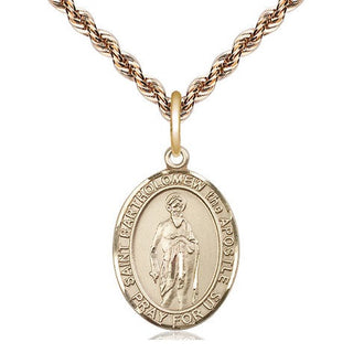 14kt Gold Filled Saint Bartholomew the Apostle Medal Religious Jewelry Engraved Catholic Saint Jewelry