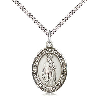 Pewter Saint Bartholomew the Apostle Medal Religious Jewelry Engraved Catholic Saint Jewelry