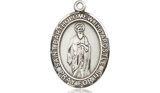Sterling Silver Saint Bartholomew the Apostle Medal Religious Jewelry Engraved Catholic Saint Jewelry