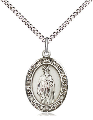 Sterling Silver Saint Bartholomew the Apostle Medal Religious Jewelry Engraved Catholic Saint Jewelry