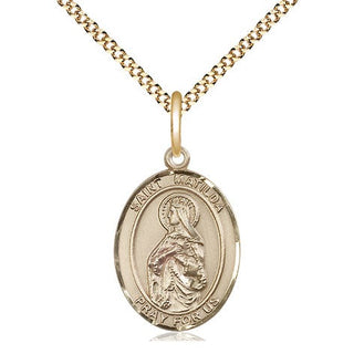 14kt Gold Filled Saint Matilda Medal Religious Jewelry Engraved Catholic Saint Jewelry