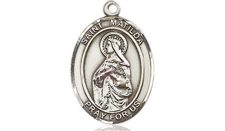Sterling Silver Saint Matilda Medal Religious Jewelry Engraved Catholic Saint Jewelry