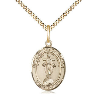 14kt Gold Filled Our Lady of All Nations Medal Religious Jewelry Engraved Catholic Saint Jewelry