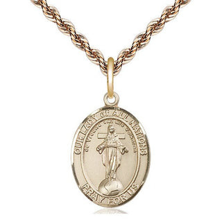 14kt Gold Filled Our Lady of All Nations Medal Religious Jewelry Engraved Catholic Saint Jewelry