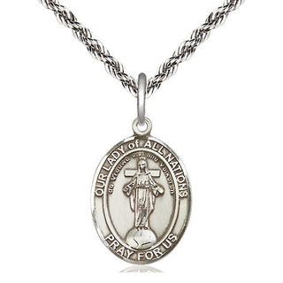Sterling Silver Our Lady of All Nations Medal Religious Jewelry Engraved Catholic Saint Jewelry