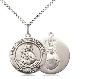Sterling Silver Our Lady of Mount Carmel Medal Religious Jewelry