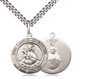 Sterling Silver Our Lady of Mount Carmel Medal Religious Jewelry