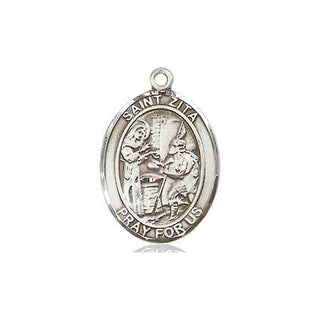 Pewter Saint Zita Medal Engraved Catholic Saint Jewelry