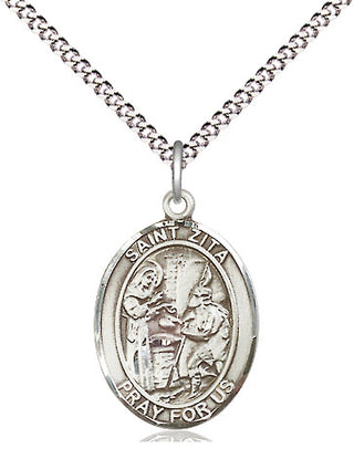 Sterling Silver Saint Zita Medal Religious Jewelry Engraved Catholic Saint Jewelry