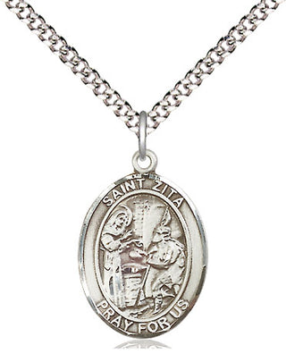 Sterling Silver Saint Zita Medal Religious Jewelry Engraved Catholic Saint Jewelry