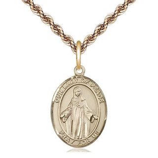 14kt Gold Filled Our Lady of Peace Medal Religious Jewelry Engraved Catholic Saint Jewelry