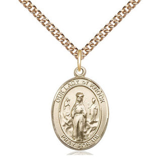 14kt Gold Our Lady of Knock Medal Engraved Catholic Saint Jewelry