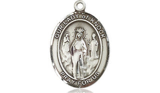 Pewter Our Lady of Knock Medal Engraved Catholic Saint Jewelry