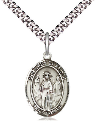 Pewter Our Lady of Knock Medal Religious Jewelry Engraved Catholic Saint Jewelry