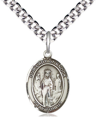 Pewter Our Lady of Knock Medal Religious Jewelry Engraved Catholic Saint Jewelry