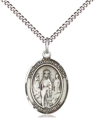 Sterling Silver Our Lady of Knock Medal Religious Jewelry Engraved Catholic Saint Jewelry