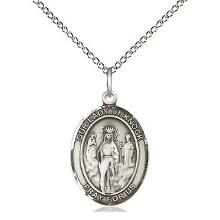 Sterling Silver Our Lady of Knock Medal Religious Jewelry Engraved Catholic Saint Jewelry