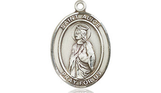 Pewter Saint Alice Medal Engraved Catholic Saint Jewelry
