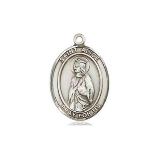 Sterling Silver Saint Alice Medal Religious Jewelry Engraved Catholic Saint Jewelry