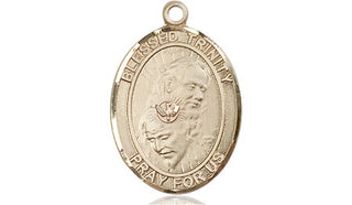 14kt Gold Filled Blessed Trinity Medal Engraved Catholic Saint Jewelry