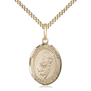14kt Gold Filled Blessed Trinity Medal Religious Jewelry Engraved Catholic Saint Jewelry