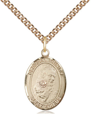 14kt Gold Filled Blessed Trinity Medal Religious Jewelry Engraved Catholic Saint Jewelry