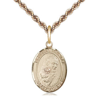 14kt Gold Filled Blessed Trinity Medal Religious Jewelry Engraved Catholic Saint Jewelry