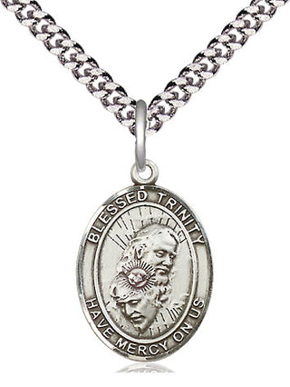 Pewter Blessed Trinity Medal Religious Jewelry Engraved Catholic Saint Jewelry