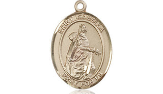 14kt Gold Filled Saint Isabella of Portugal Medal Engraved Catholic Saint Jewelry