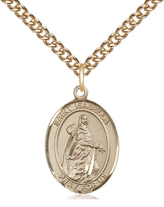 14kt Gold Filled Saint Isabella of Portugal Medal Religious Jewelry Engraved Catholic Saint Jewelry